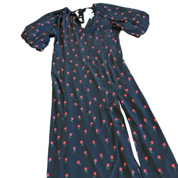 Never Fully Dressed Valentina Puff Sleeve Maxi Dress Rose Print Size 16 Women's - Picture 8 of 16
